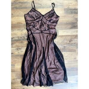 Vintage California Dynasty Romantic Goth Lingerie Long Slip Dress Women's XL